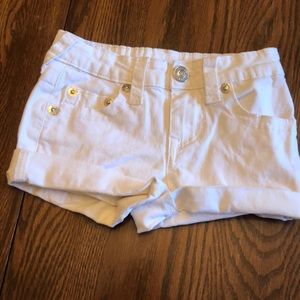 true Religion girls size 7 white shorts with cuffs